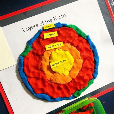 Layers of the Earth Play Dough Mat *freebie* — | Earth layers project, Earth science projects ...