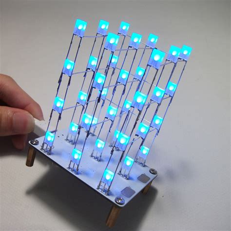 DIY Electronic LED Display Kit 3*3*4 Color 40pcs LEDs Light Cube Sound/Light Control DIY LED ...