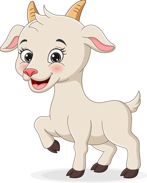 Cute baby goat cartoon on white background 5112972 Vector Art at Vecteezy