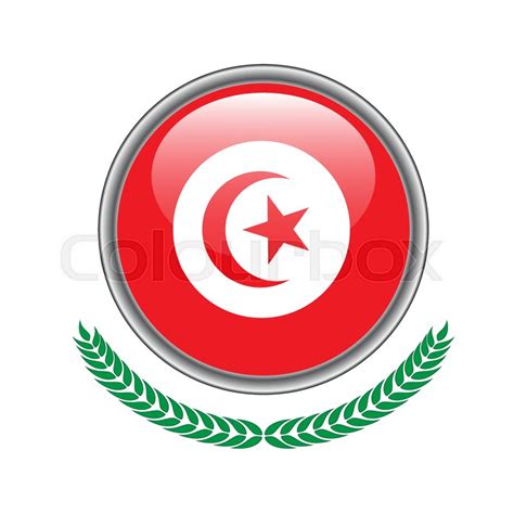 Tunisia flag button. Tunisia flag ... | Stock vector | Colourbox