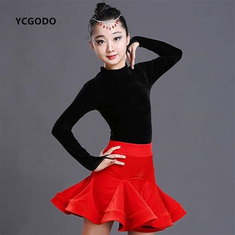 Aliexpress.com : Buy Competition Girls Latin Dance Dress velvet Ballroom Costumes Samba Dance ...