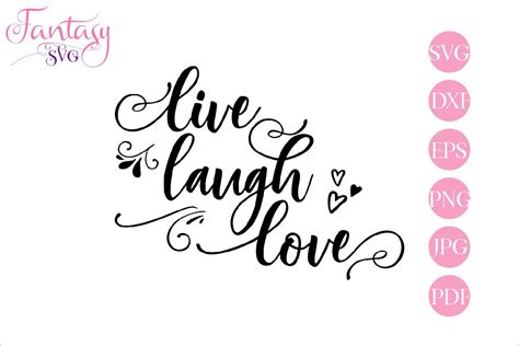 Live laugh love svg cut file cricut girly sayings cute | Etsy