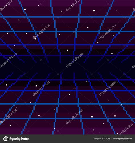 Vector Pixel Art 80S Retro Sci Background Pixel Art Background Stock ...