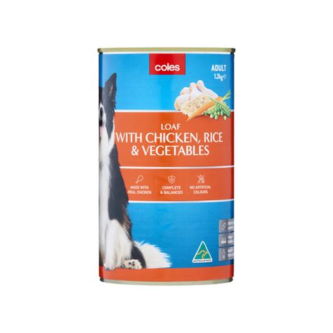 Buy Coles Dog Food Loaf Chicken Rice & Vegetables 1.2kg | Coles