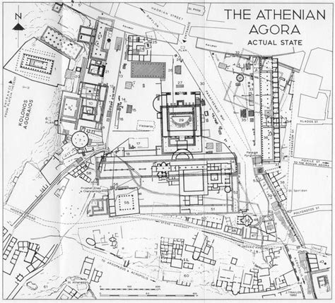 Map of the Athenian Agora site | Ancient greek city, Athens, Greek temple