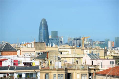 Barcelona Skyline and Torre Agbar, Spain Stock Image - Image of attraction, euro: 35484093