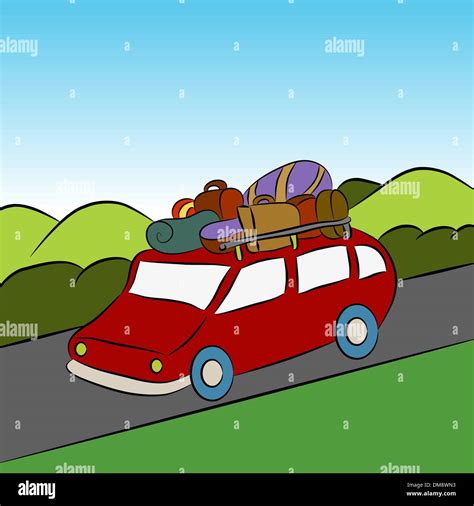 Family travelling on highway Stock Vector Images - Alamy