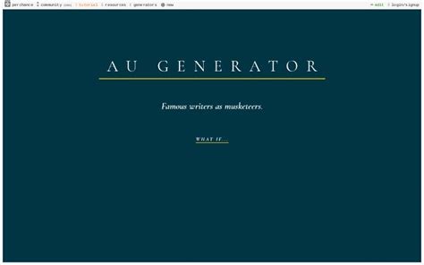 AU/Story Generator