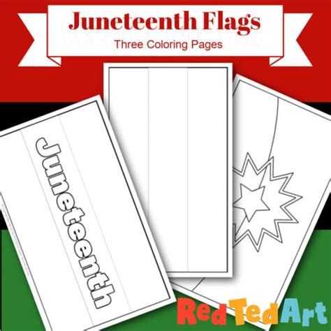 Juneteenth Flag Coloring Page - Red Ted Art - Kidelp Shop