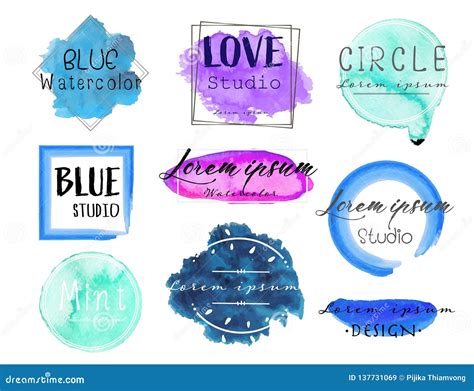 Watercolor Logo Set, Feminine Logo Design Set. Stock Vector ...