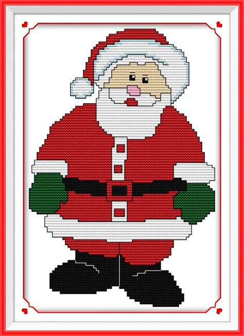 Santa Claus 10 cross stitch kit aida 14ct 11ct count print canvas stitches embroidery DIY ...