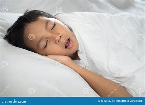 Young Boy Sleeping with Mouth Open Snoring Stock Photo - Image of loud, disturbing: 104096874