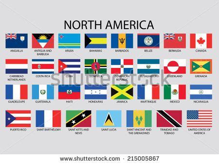 North America Continent Flag Pack Stock Vector (Royalty Free) 215005867 ...