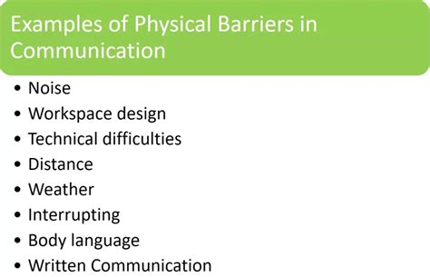 Physical Barriers To Communication