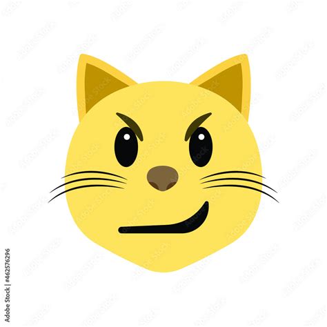 Cat emoji vector illustration Smirking wry smile, Stock Vector | Adobe ...