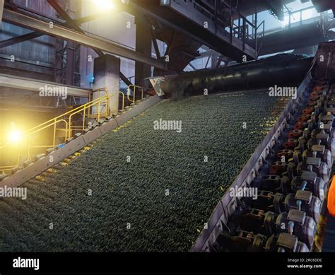 Industrial production line of Iron ore pellets in metallurgical factory Stock Photo - Alamy