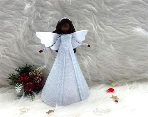 8'' African American Angel Tree Topper White - Etsy