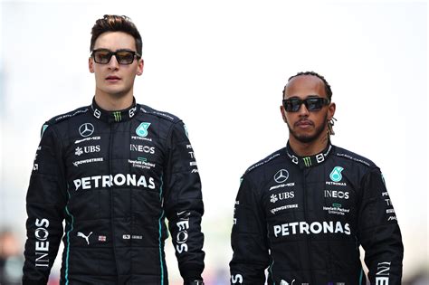 George Russell reacts as Lewis Hamilton plots extended F1 stay