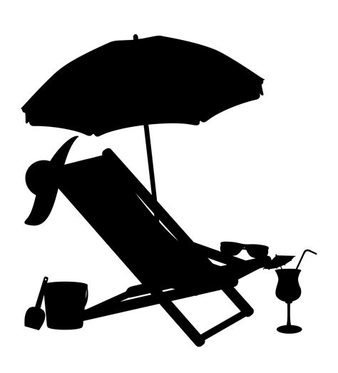 silhueta de cadeiras de praia e guarda-chuvas vector illustration 489381 Vetor no Vecteezy