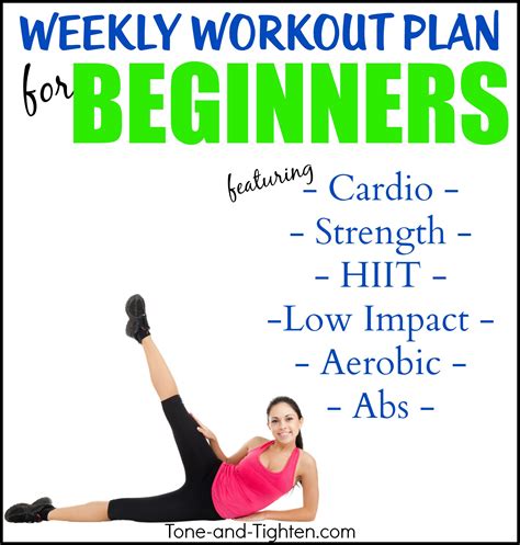 Weekly Workout Plan – 5 days of beginner workouts to tone and tighten ...