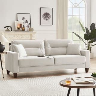 Upholstered Velvet Couch With 2 Pillows & Solid Legs - On Sale - Bed Bath & Beyond - 38858436