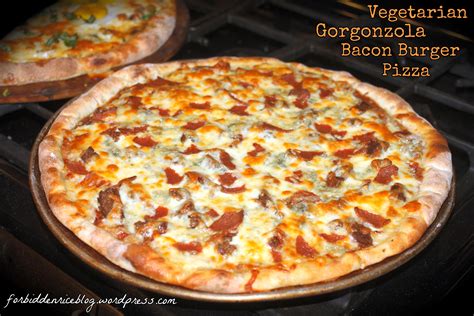 Vegetarian Gorgonzola Bacon Burger Pizza