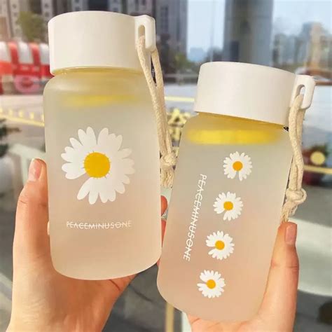 Cute Flower Print Frosted Water Bottles Cute Water Bottle | Etsy