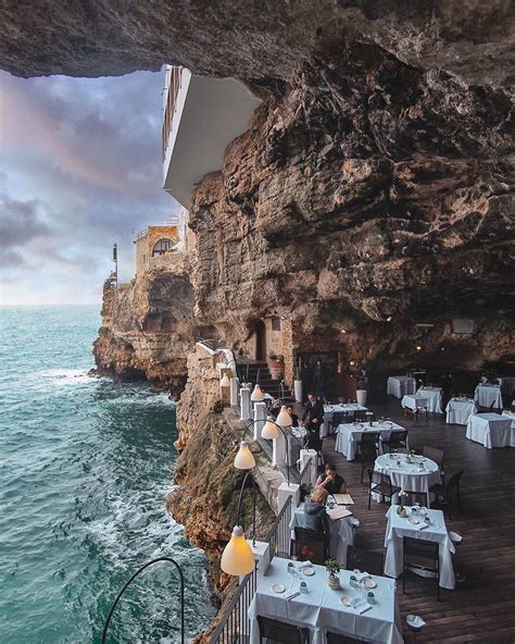 Dinner in a cave sea restaurant - Grotta Palazzese, Polignano a Mare, Italy. : r/interestingasfuck