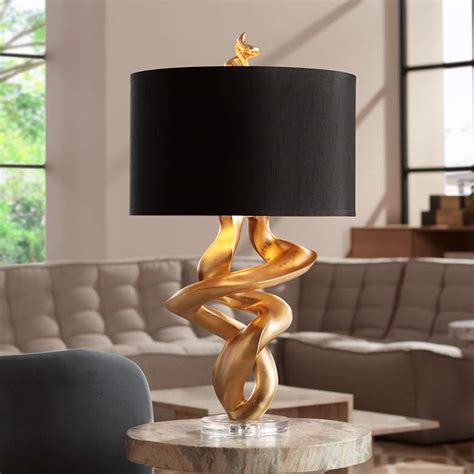 Kathy Ireland Tribal Impressions Gold Leaf Table Lamp - #4F937 | Lamps Plus