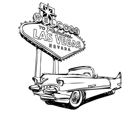 Drawing of Las Vegas coloring page - Download, Print or Color Online for Free