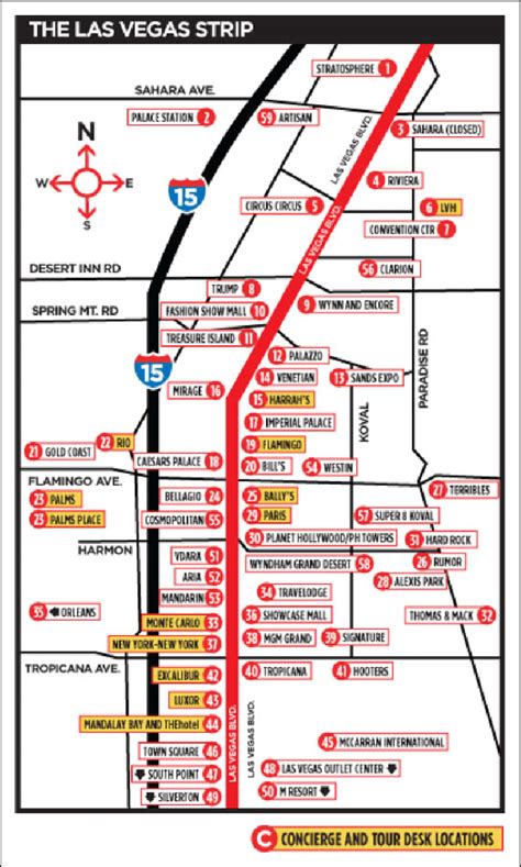 2-D visual map of Las Vegas Strip. Source: Vegas.com. 2-D: two ...