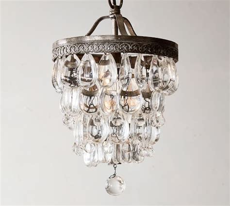 Clarissa Crystal Drop Small Round Chandelier | Pottery Barn