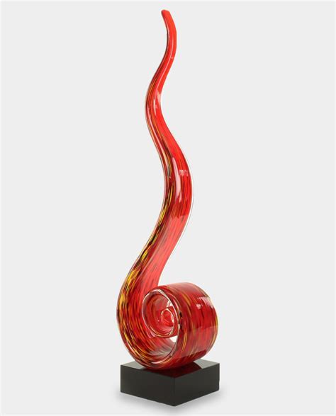 Glass Figure Murano Style Red Flame, Gift Idea, Free Worldwide Shipping!