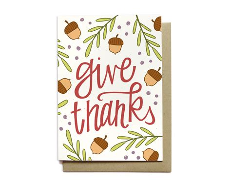 Give Thanks Card Thanksgiving Greeting Card Grateful Card - Etsy