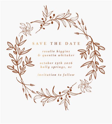 Clip Art Floral Save The Date - Save The Date Rose Gold Foil ...