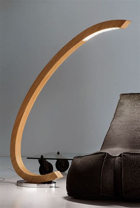 Contemporary Wood Arc Floor Lamp Lights Modern Living Room | Floor lamp design, Reading lamp ...