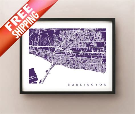 Burlington Map Print Ontario Poster Art - Etsy