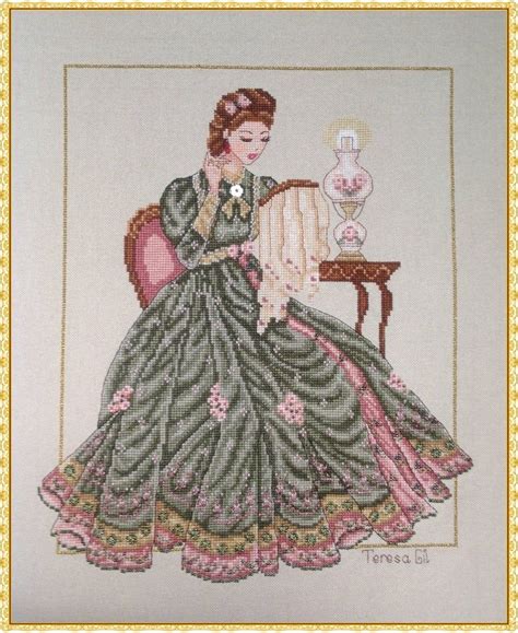 Stitching Beauty Victorian Lady Counted Cross Stitch Chart Pattern ...