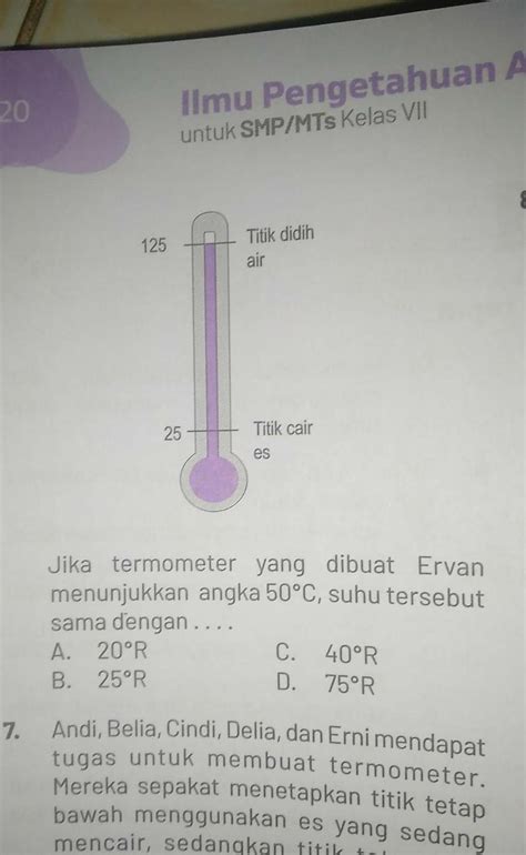 Fisika Ervan merancang sebuah termometer dari bahan kaca yang diisi ...