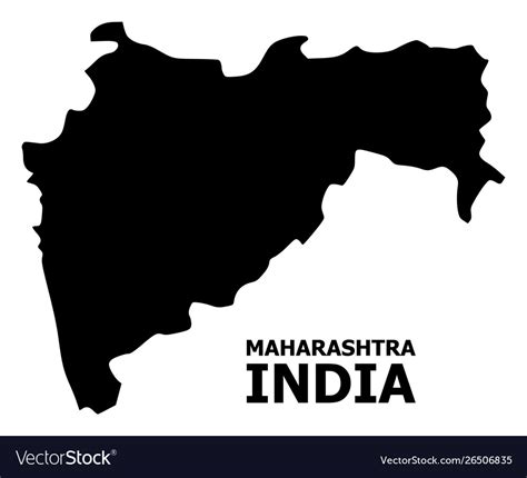 Flat map maharashtra state with caption Royalty Free Vector