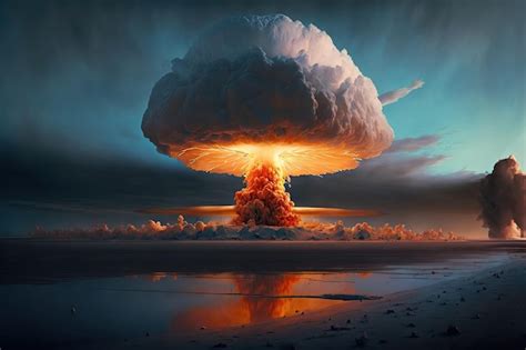 Tsar Bomba mushroom cloud in Russia superior photo realism make | Premium AI-generated image