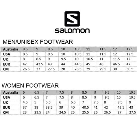 Reservierung aufbleiben Etwas deaktivieren foot size chart salomon ...