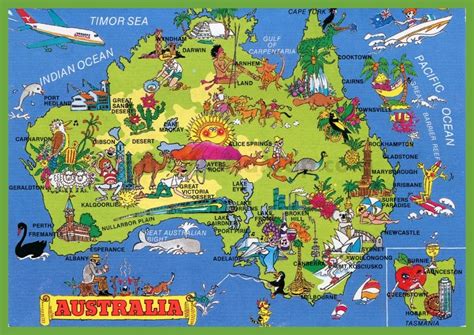 Vintage Creative Map Australia Retro Poster Canvas Painting Diy Wall ...