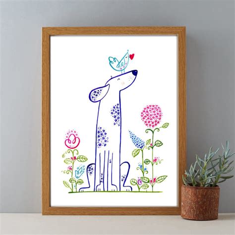 New Baby Gift Print Childrens Nursery Art Gift Print Dog - Etsy