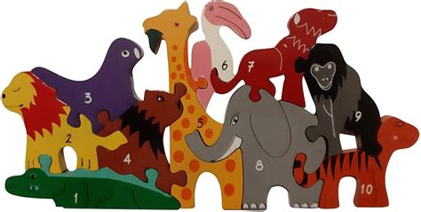 Wooden Number Jigsaw Puzzle for Children 1-10 Zoe Animal Number Puzzle - Etsy UK