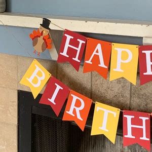 Thanksgiving Birthday Banner Turkey Birthday Banner Thanksgiving Decor ...