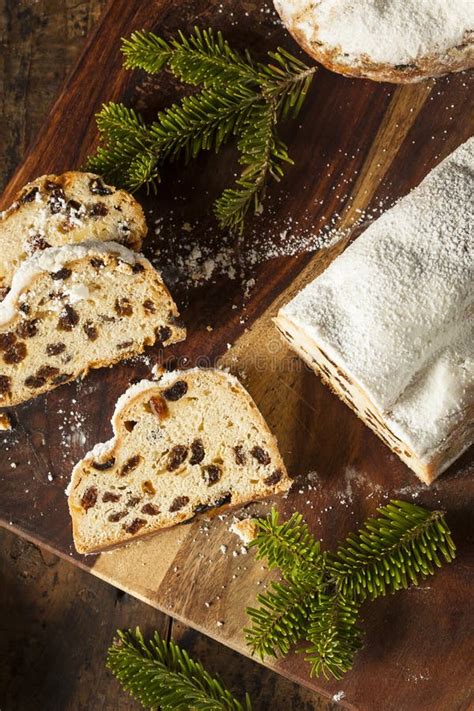 Festive Christmas German Stollen Bread Stock Photo - Image of baked ...