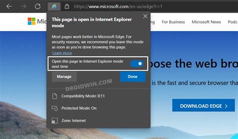 Internet Explorer Mode In Microsoft Edge How To Enable Or Disable It | droidwin