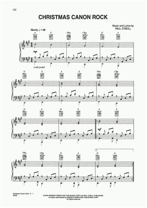 Christmas Canon Rock Piano Sheet Music | OnlinePianist