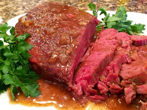 Slow Cooker Corned Beef With Guinness Reduction - Swirls of Flavor